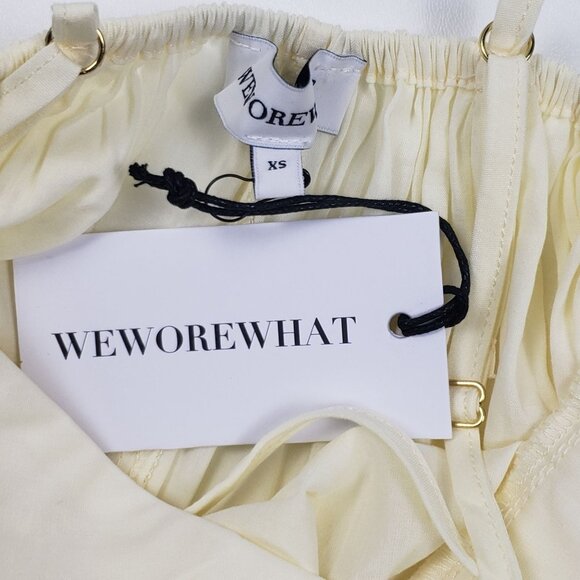 We Wore What Flowy Triangle Cami Womens XS Ivory Poplin/Voile Casual Summer Top - Picture 2 of 16